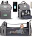 A luxurious 3-in-1 baby backpack with changing pad, bottle holders, and charging port, perfect for modern parents seeking style and functionality.